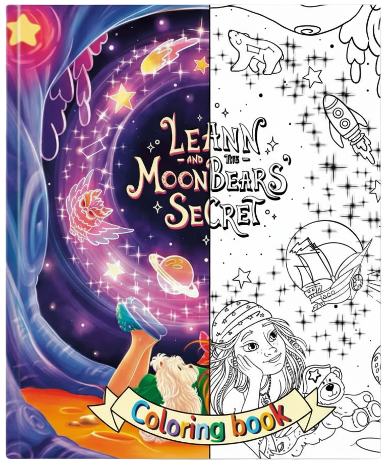 A COLORING BOOK full of Cute Animals, Magical Creatures & Starry Worlds